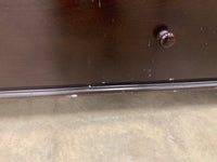 Mahogany 5 Drawer Dresser With Wooden Handles And Mirror