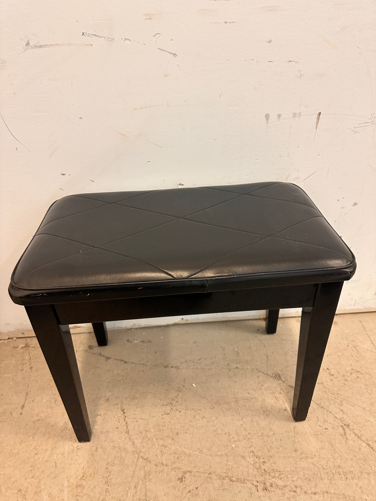Black leather stool