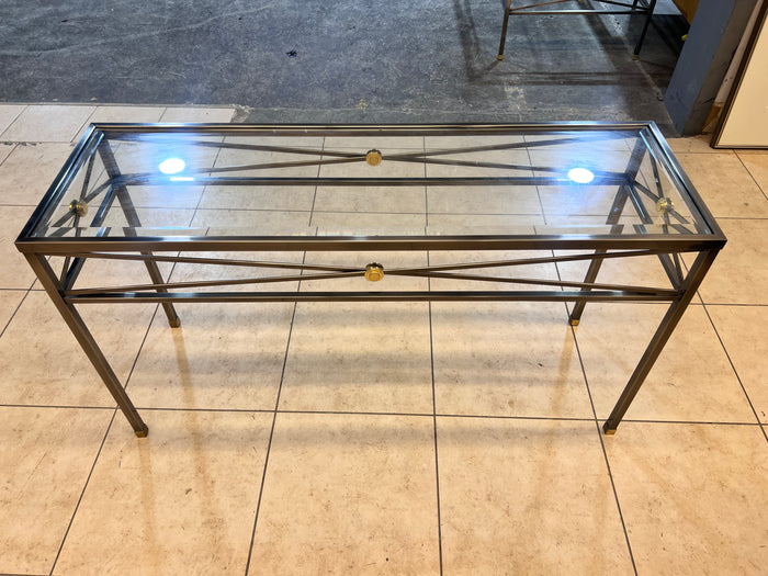 Metropolitan Glass and Metal Console Table