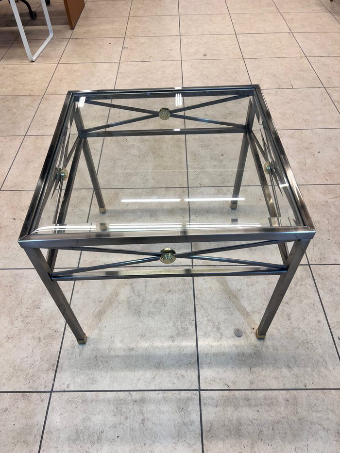 Metropolitan Glass and Metal End Table