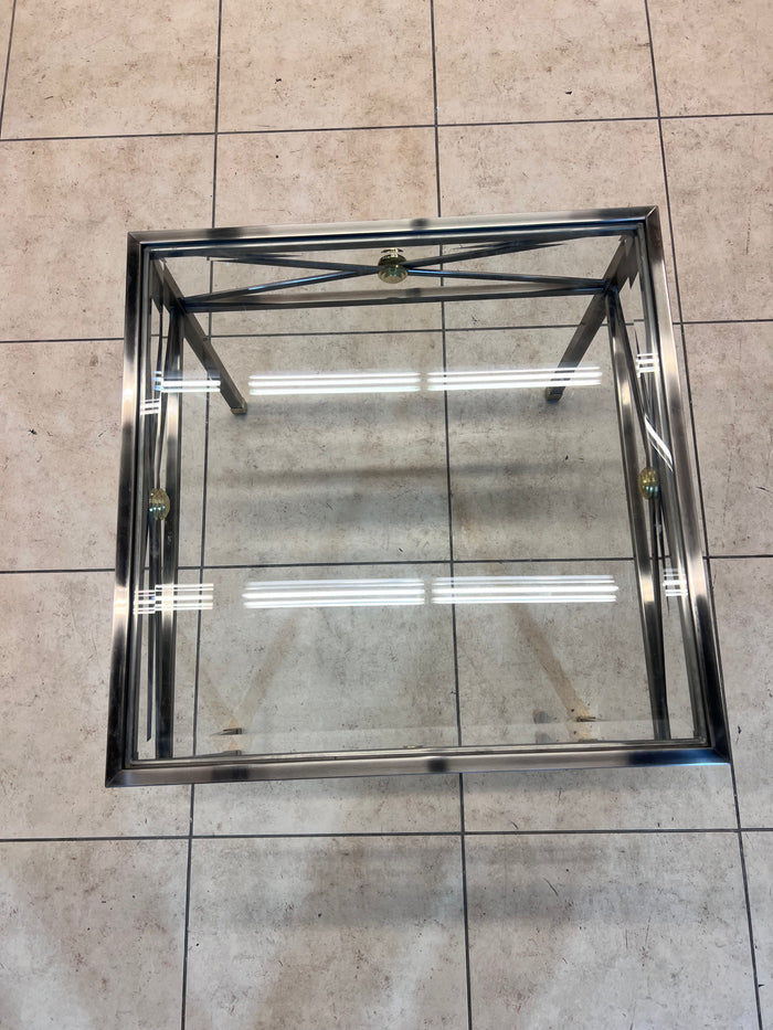 Metropolitan Glass and Metal End Table