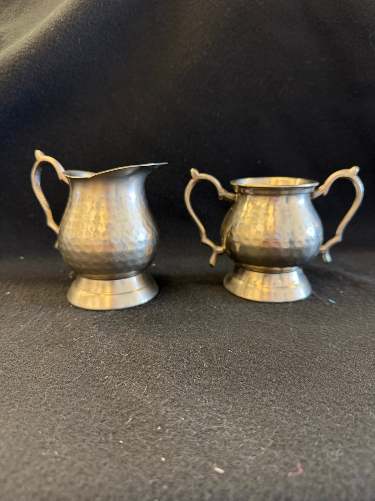Vintage Hammered Pewter Tea Set | 3-Piece Coffee/Tea Service | South African Hotel Provenance | Arts & Crafts Style