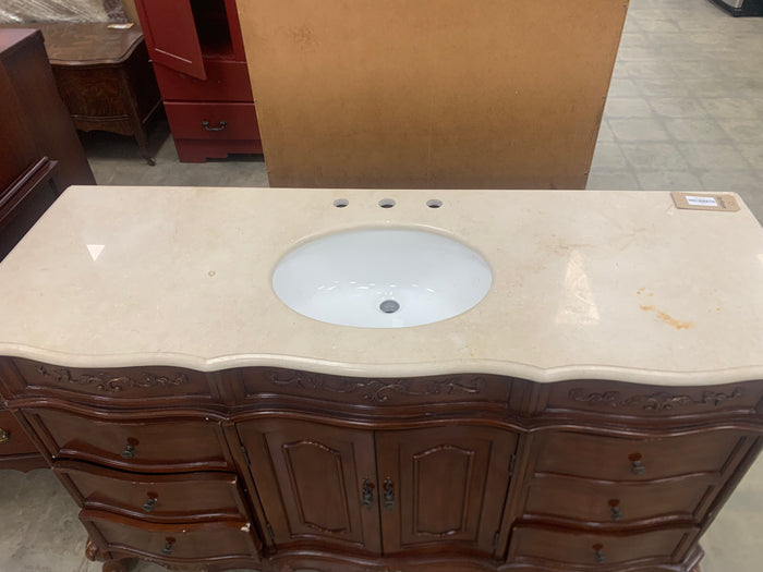 60" Brown Single Sink Vanity