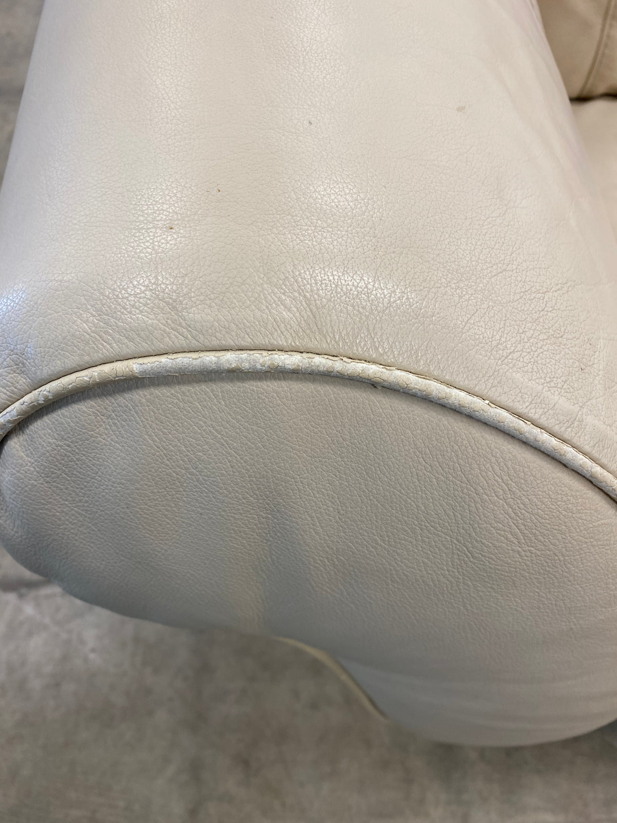 Modern Cream Leather Sofa