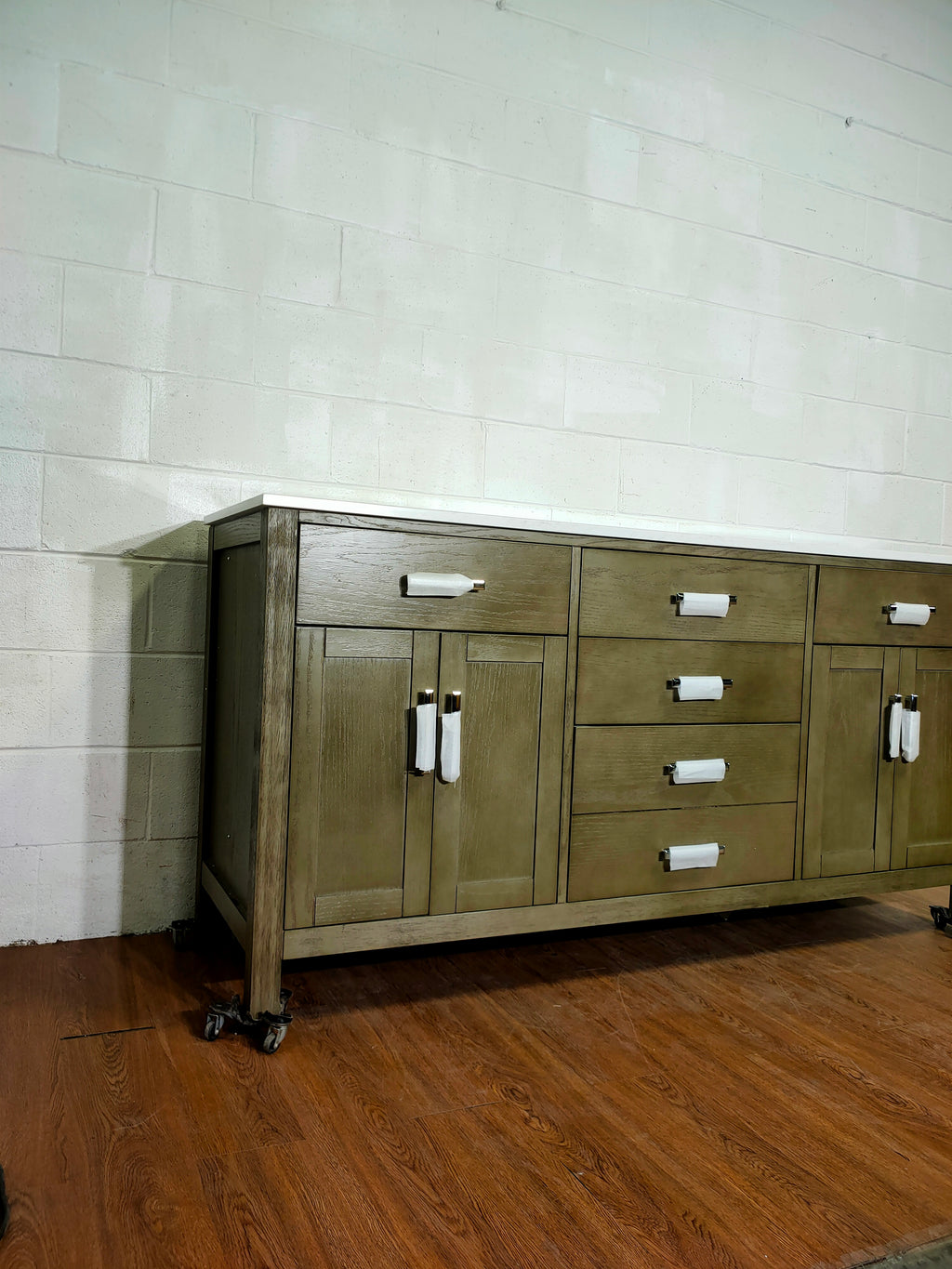 72" Vanity Cabinet With Top - Green