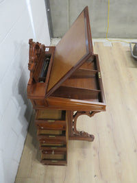 27"W Antique Victorian Davenport Writing Desk
