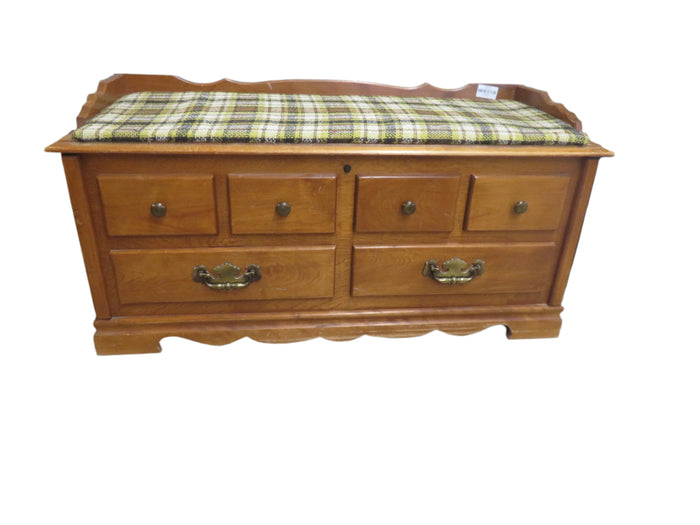 44.5'W plaid Fusion Vintage storage Chest