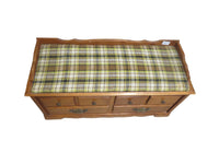 44.5'W plaid Fusion Vintage storage Chest
