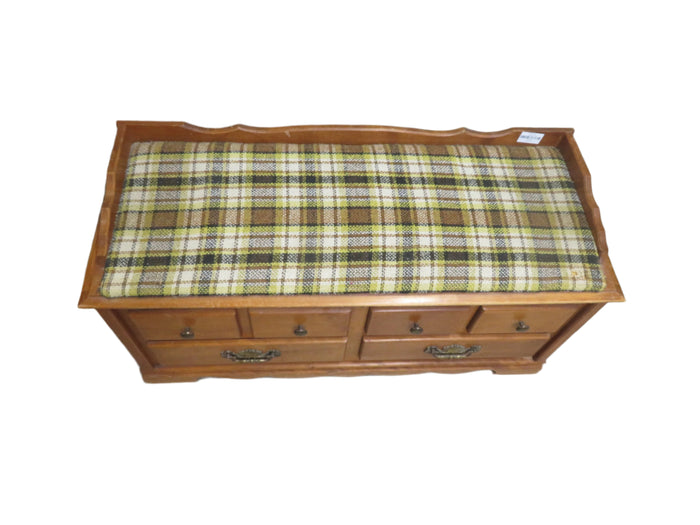 44.5'W plaid Fusion Vintage storage Chest