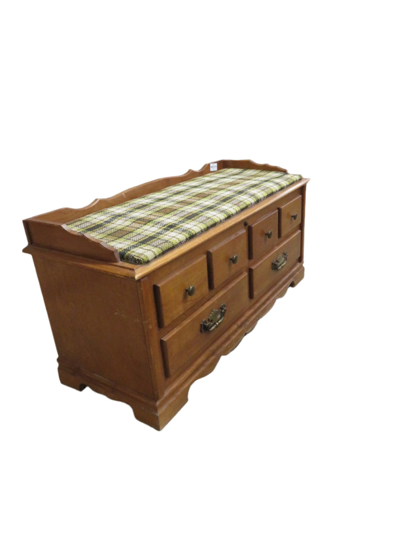 44.5'W plaid Fusion Vintage storage Chest