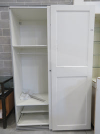 58.5"W White Armoire with Sliding Doors