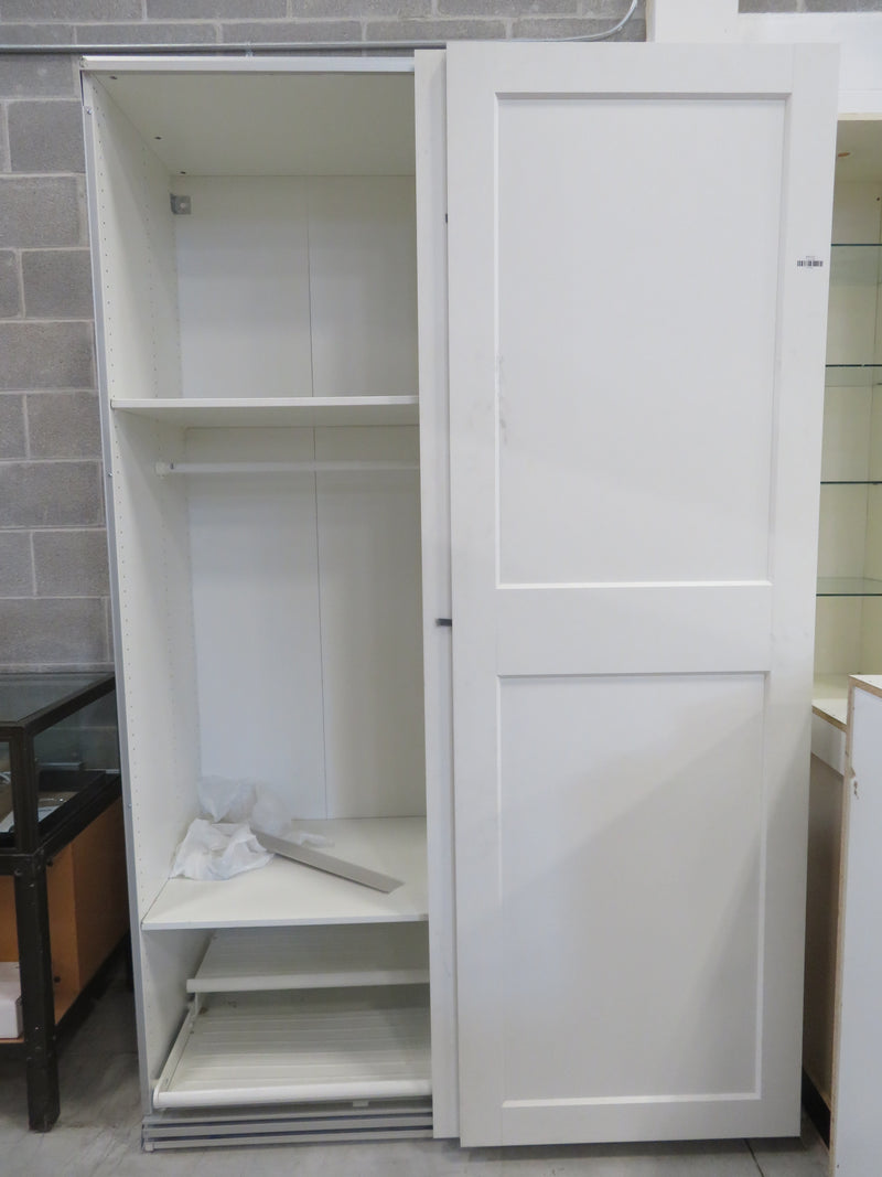 58.5"W White Armoire with Sliding Doors