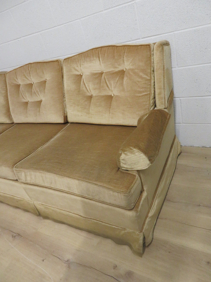 84"W Gold Coloured 3-Seat Sofa