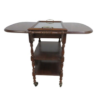 39"W Solid Wood Tea Trolley with Drop Leaves
