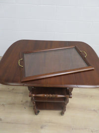 39"W Solid Wood Tea Trolley with Drop Leaves