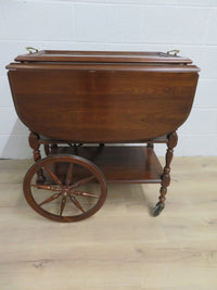 39"W Solid Wood Tea Trolley with Drop Leaves