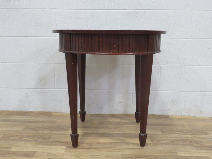 Brown Side Table with Marlborough Style Legs