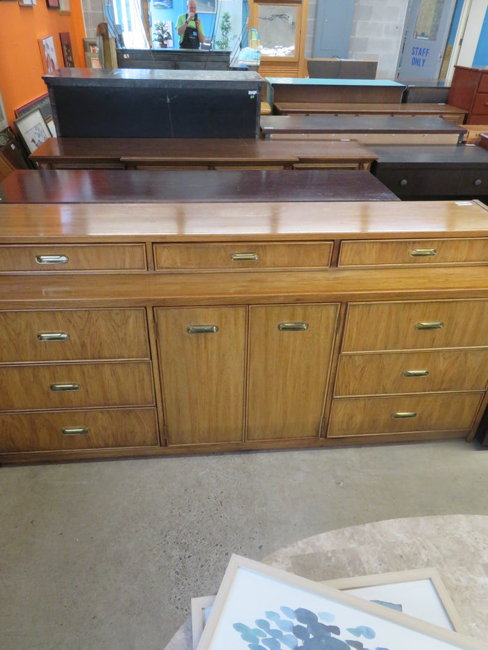 74"W Solid Wood Dresser with 9-Drawers