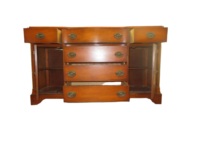 59"W Vintage Mahogany Sideboard Dresser