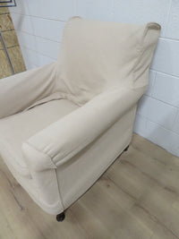32"W Armchair with Beige Slip Cover