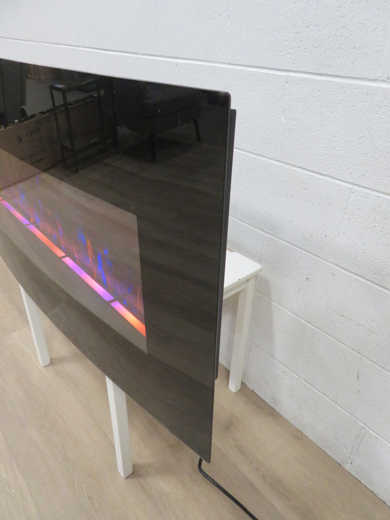Wall Mount Curved Glass Front Electric Fireplace