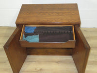 33"W Vintage Mid-Century Carved Solid Wood Cabinet