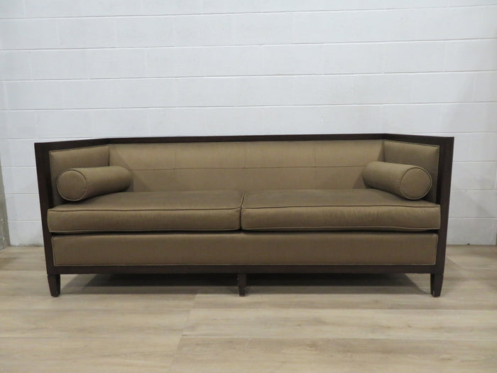 Modern Brown Sofa with Roll Cushions