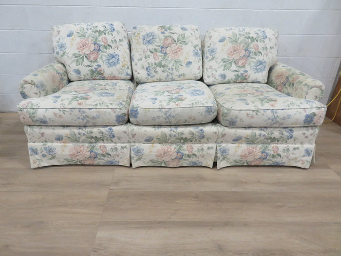 Floral Fabric Three Seat Sofa