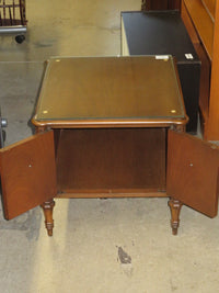 24"W Side Table with Glass Top and Storage