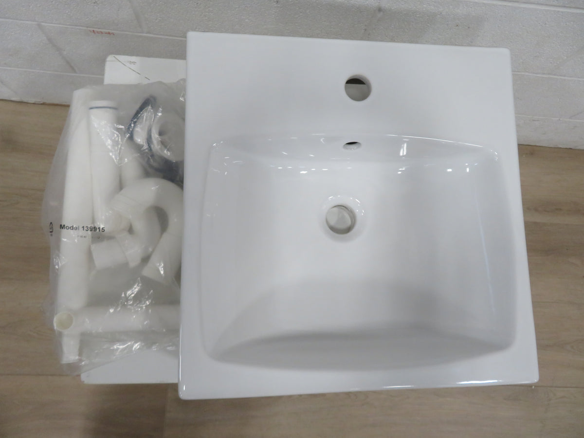 TÖRNVIKEN White Square Ceramic Bathroom Sink