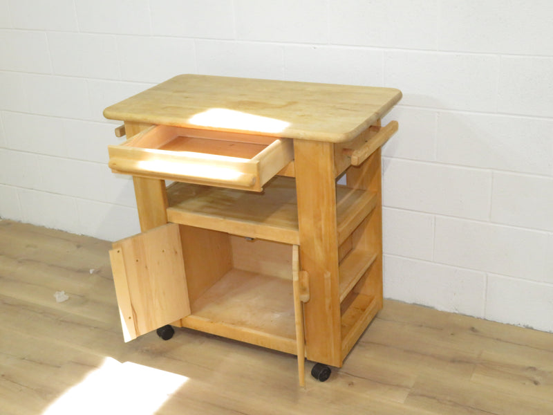 36" W Wooden Serving Cart
