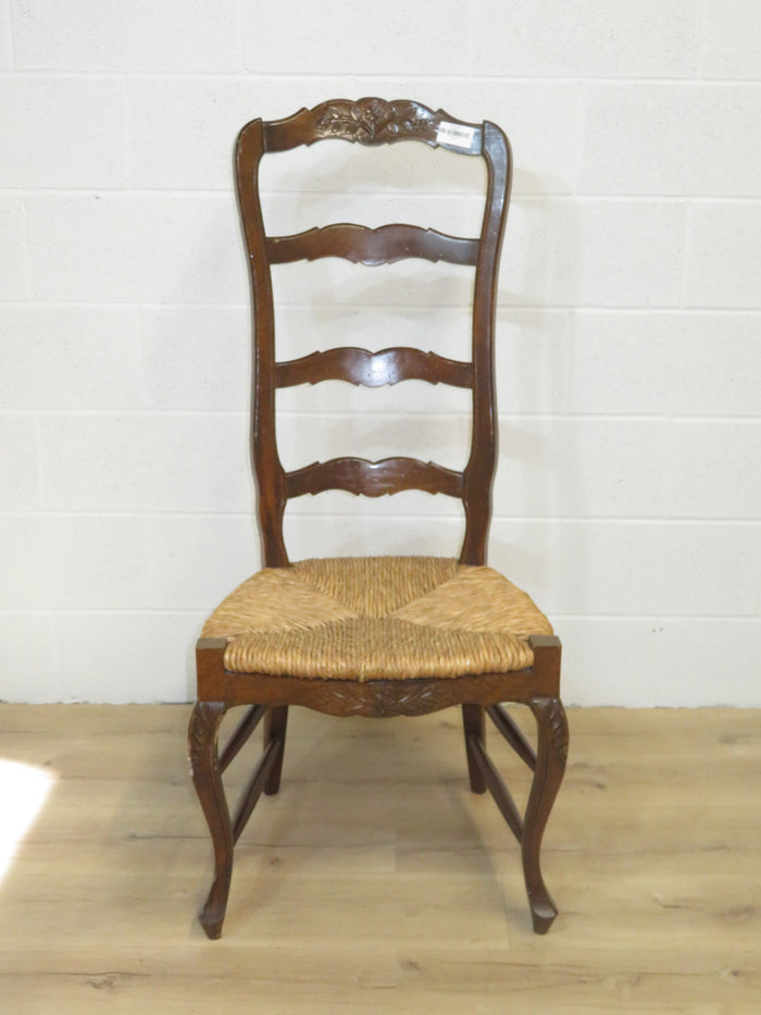20"W Vintage Rattan Swivel Dining Chair