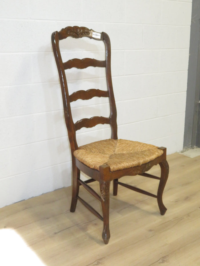 20"W Vintage Rattan Swivel Dining Chair