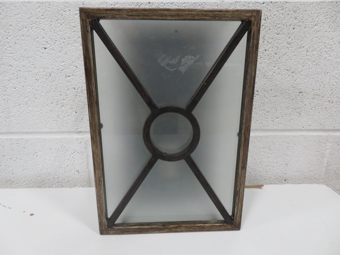 Single Light Faux Wood and Glass Wall Sconce
