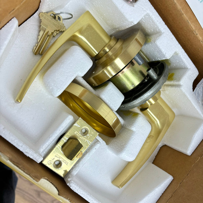 Schlage Lockset AL80PD-JUP-606 Storeroom Lever Lock Cylindrical in Brass