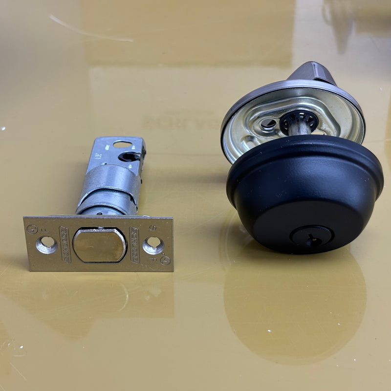 Cylinder Deadbolt B60L in Matte Black 622 and Satin Chrome 619