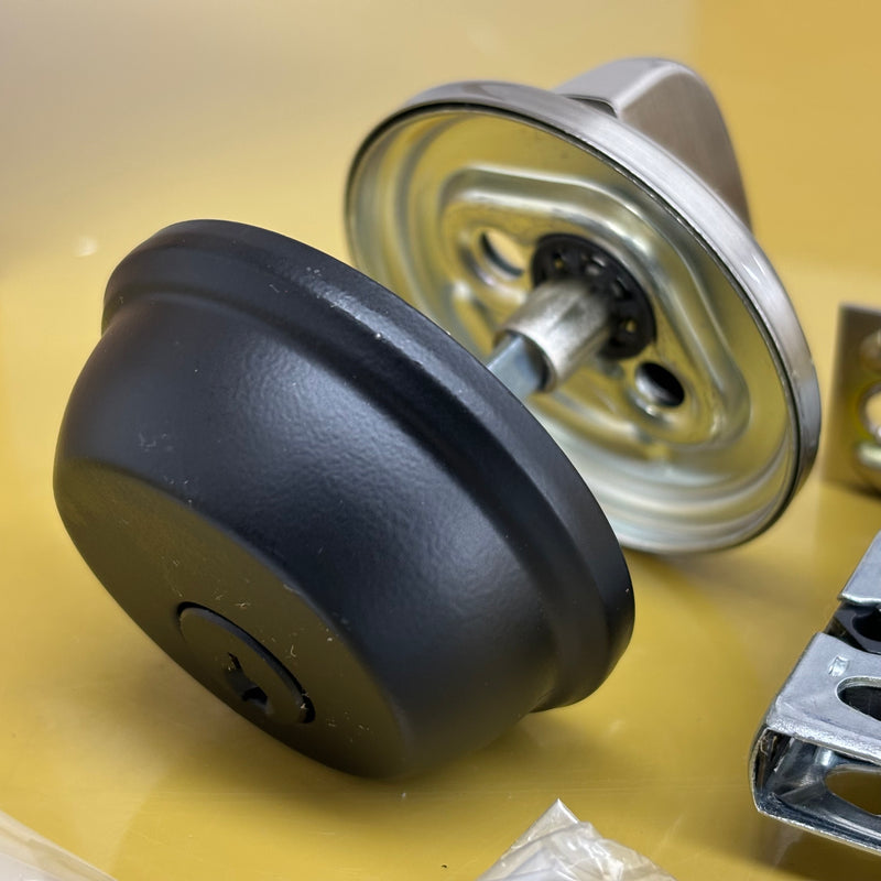 Cylinder Deadbolt B60L in Matte Black 622 and Satin Chrome 619