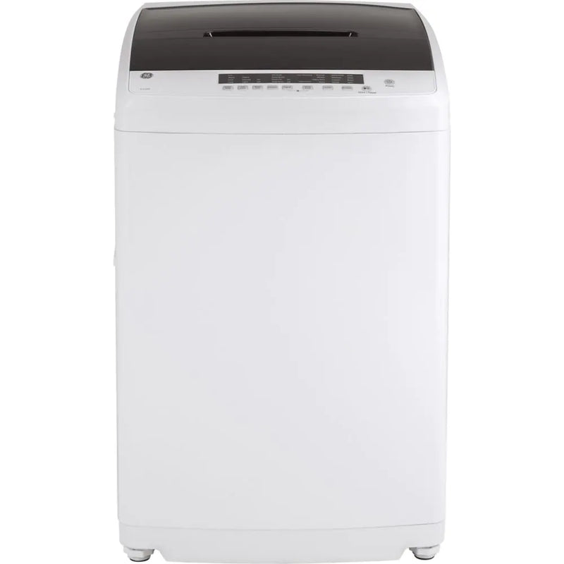 GE- Space Saving Stationary Washer With Stainless Steel Basket-White