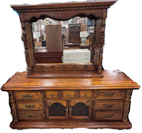 Early American Style Dresser w/ Mirror
