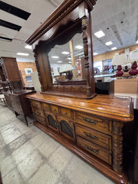 Early American Style Dresser w/ Mirror