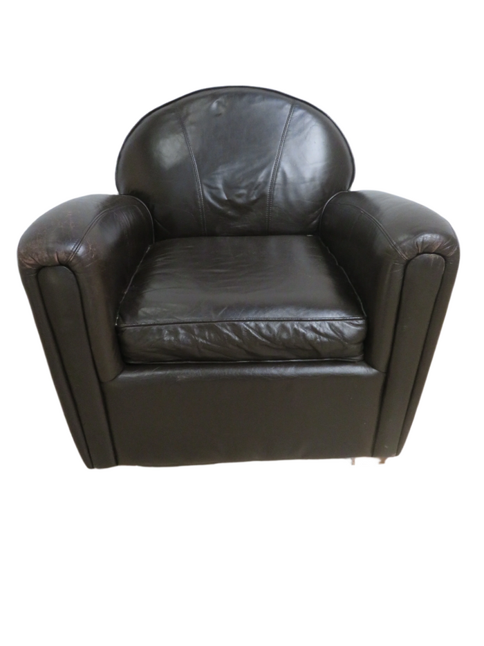 34"W Leather Armchair