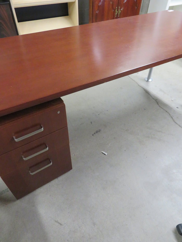 76"W Single Pedestal Desk