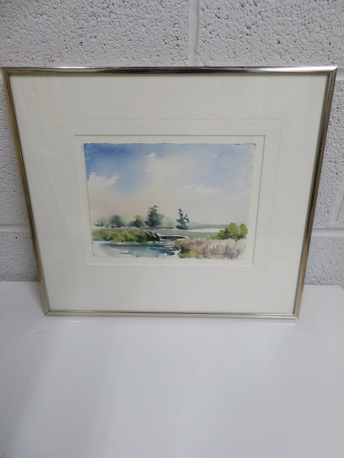 13.5"W x 12"H Water Colour - "Kent County: Santuary No 1"