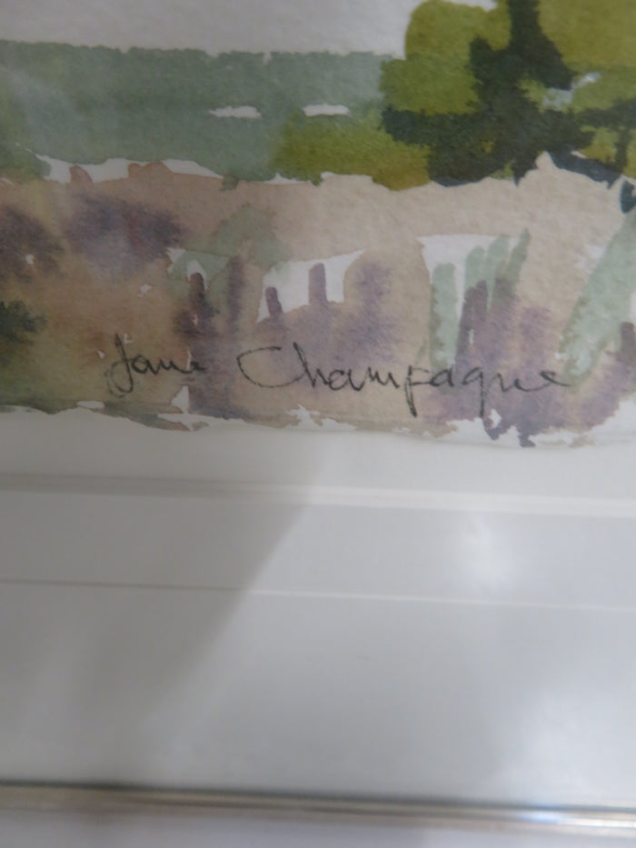 13.5"W x 12"H Water Colour - "Kent County: Santuary No 1"