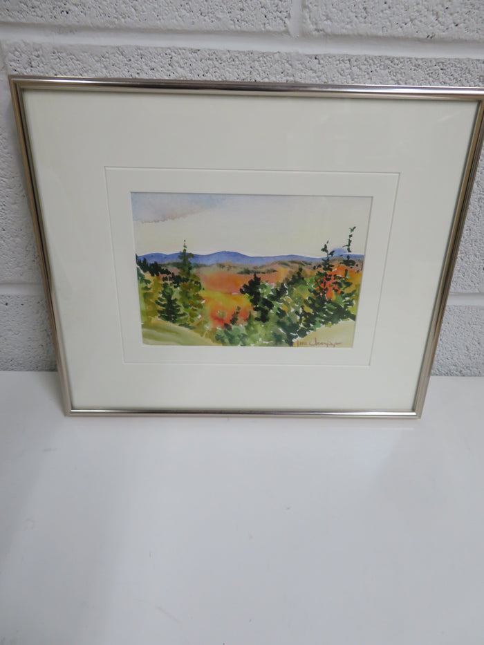 13"W x 11"H Water Colour - "Distant Hills"