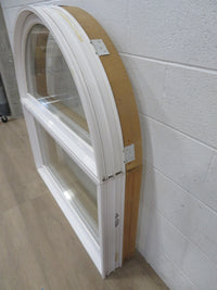 45"H x 42"W Fixed Wooden Frame Window with White Vinyl Exterior