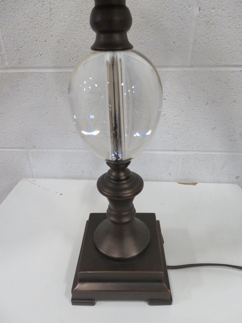 Table Lamp with Bronze and Crystal Base