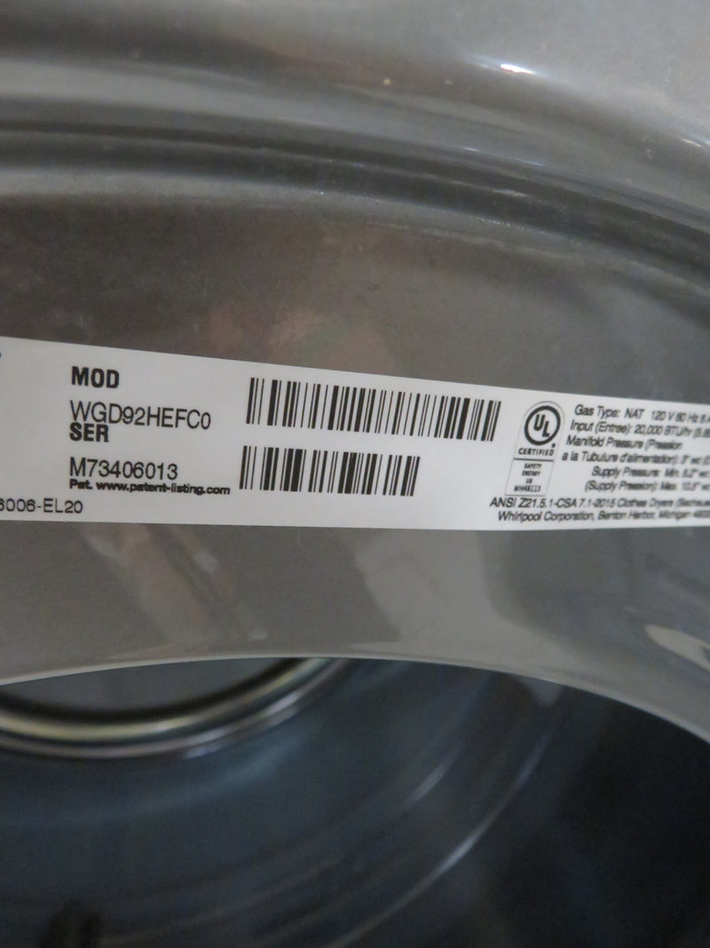 27"W Front Load Gas Dryer - Gray