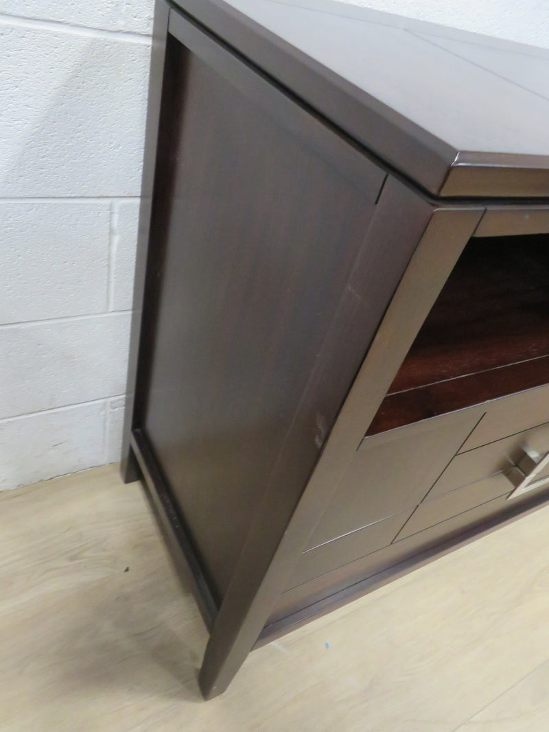 Dark Wood TV/Media Cabinet with Two Drawers