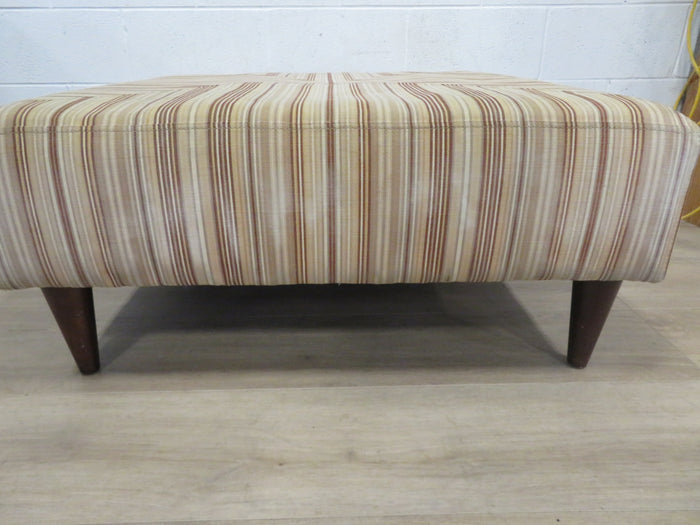 Stripped Brown Fabric Ottoman